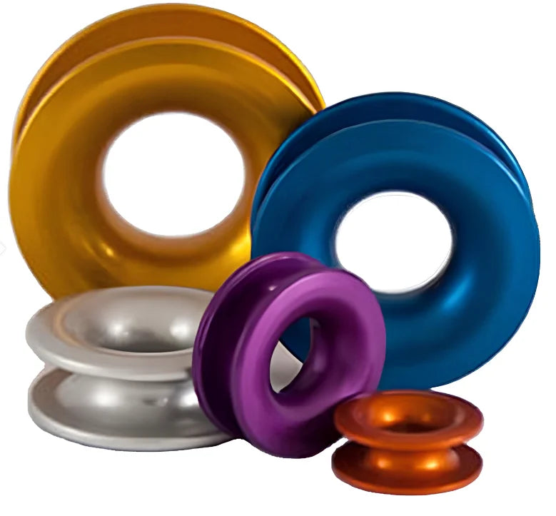 Marine & Boat Aluminum Climbing Hook Turning CNC Machining Pulley Rigging Equipment Low Friction Ring for Arborist Equipment