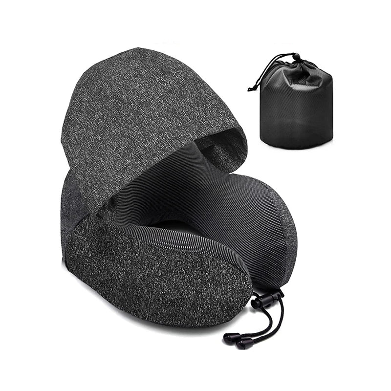 Custom Oversized Ergonomic U-shape Travel Pillow Travel Neck Pillow with Hood