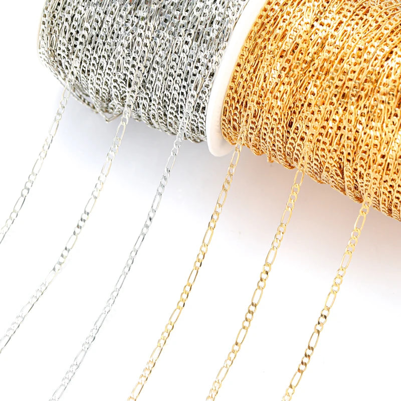 1Meter/strip Copper Chain Segmentation Chain for Necklace Bracelet Earring Jewelry Making DIY Components Jewelry Accessories 