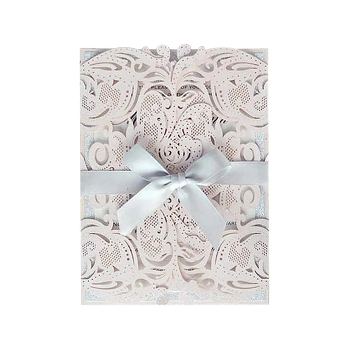 Nicro New Design Custom Content European Style Handmade Business Activity Blessing Ribbon Card Hollow Wedding Invitation Card