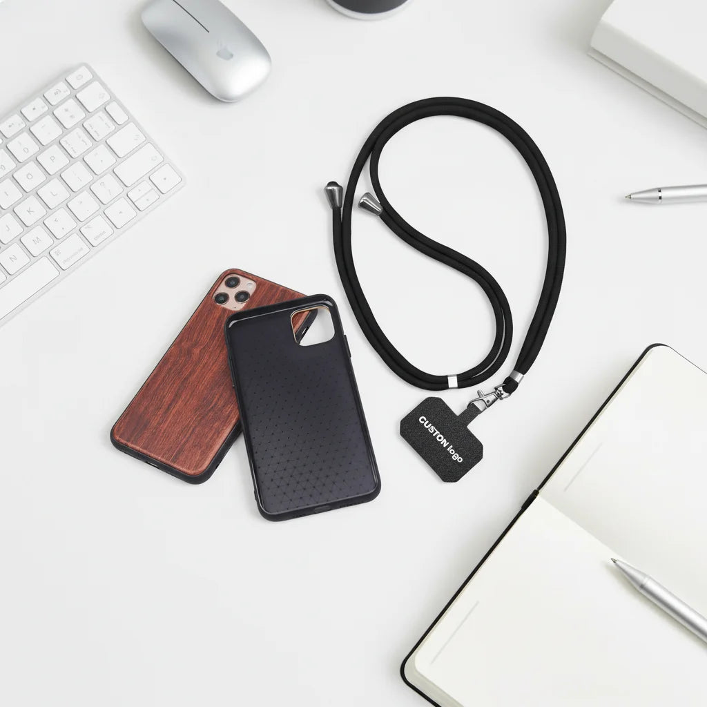 Universal Best Designer Neck Strap Adjustable Blank Natural Wood Phone Cases with Mobile Phone Lanyard Custom Promotional Gif