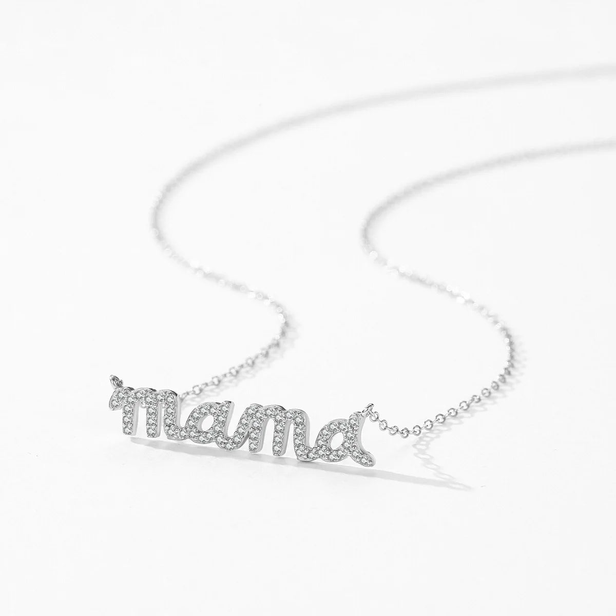 925 Sterling Silver Minimalist Letter Mother MOM MAMA Necklace for Mother's Day Gift Jewelry Wholesale