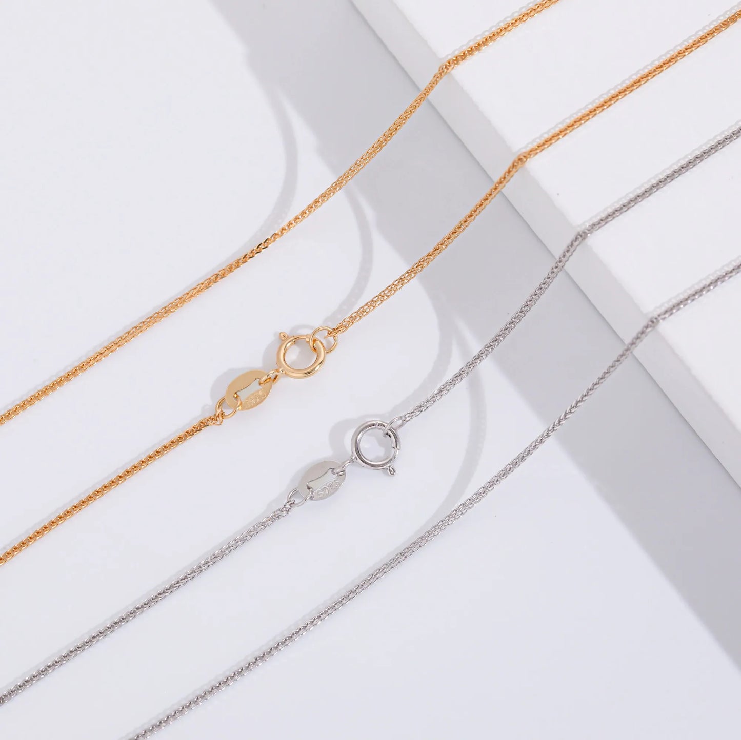 CH012 18inches Manufacturer  925 Sterling Silver 18k Gold Plated Chain Guba Chain Necklace Silver Jewelry for Women