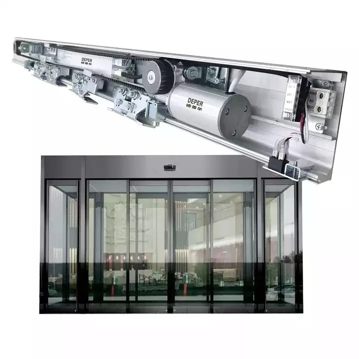 DEPER European Motor 150kg Electric Aluminum Automatic Glass Sliding Door With Sensor
