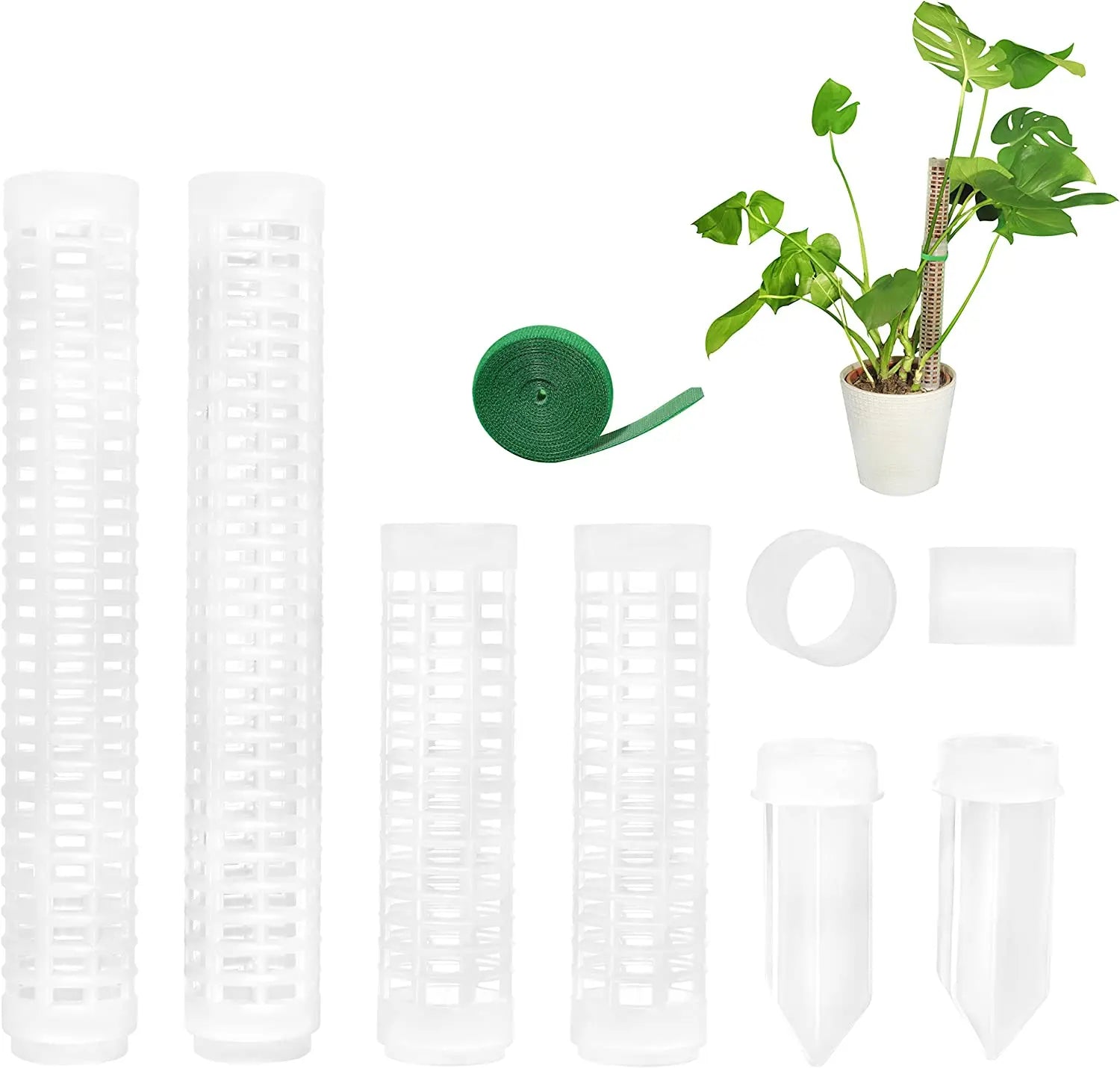 Stackable Plastic Transparent Moss Pole for Indoor Plants