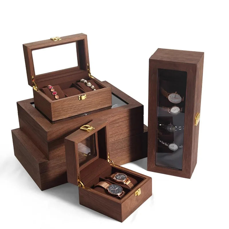 China Factory Directly Wholesale Protective Wooden Rectangle Painting 2-20 Slot Watch Display Package Box Gift Organizer Case