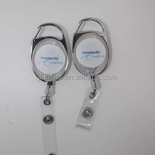 Carabiner Retractable Recoil yoyo Ski Pass Id Card Holder Retractable Badge Reel Key Chain