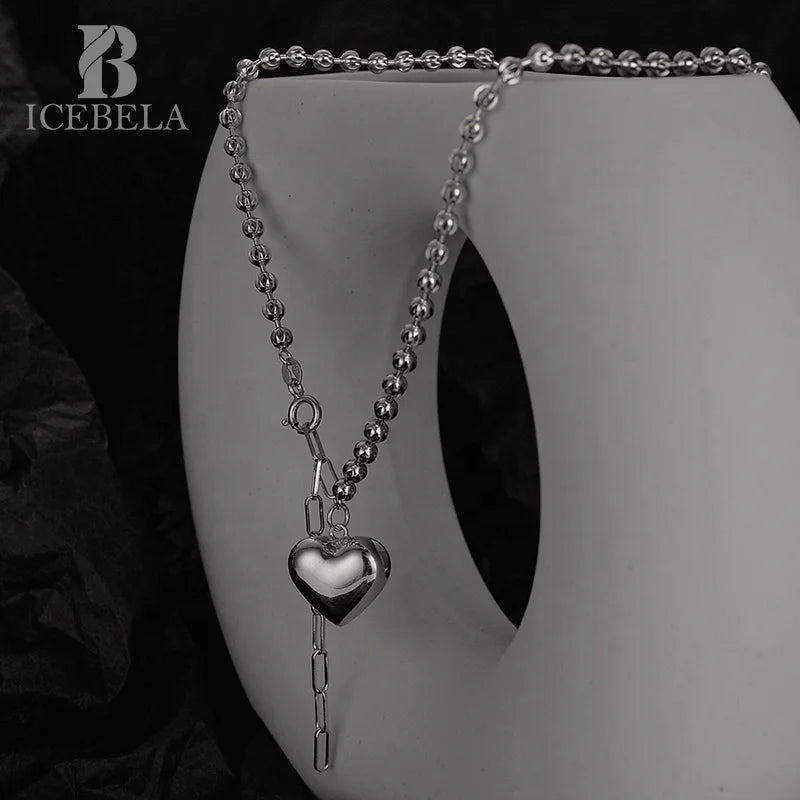 Smooth Love Necklace Women's Versatile Premium 925 Sterling Silver Fine Jewelry Hollow Walnut Chain Adjustable Tassel Necklac