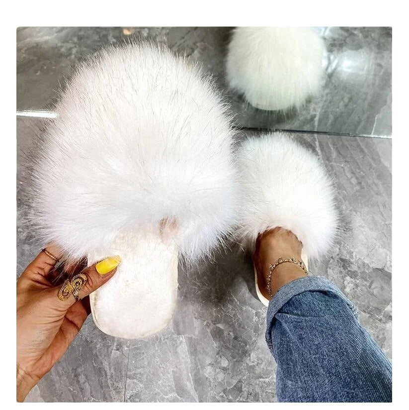 Women's Custom Autumn Winter Soft Plush Warm Solid Color Anti-Slip Rubber Indoor Fluffy Fur for