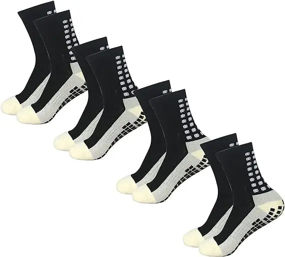 Men's Grip Soccer Anti Slip Athletic Socks for Men Running Socks Non Skid Football Basketball Socks With Grip Pads