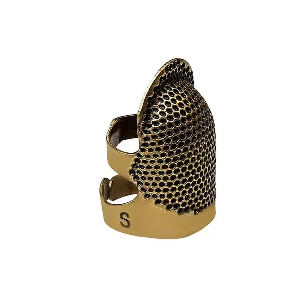 Adjustable Metal Finger Shield Protector Sewing Thimble for Quilting & Craft DIY Sewing Supplies with Pin Needles