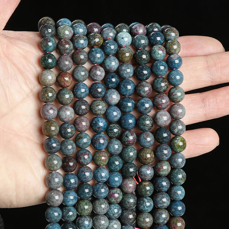JD GEMS Hot Selling Round Finished Gemstone Beads 6mm 8mm 10mm Natural Ruby Sapphire Loose Stone Beads for Jewelry Making