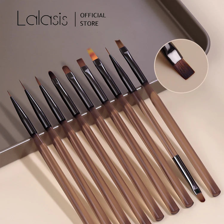 Lalasis Private Label Custom Nail Brush Nail Art Brushes Liner pink Nail Gel Brush