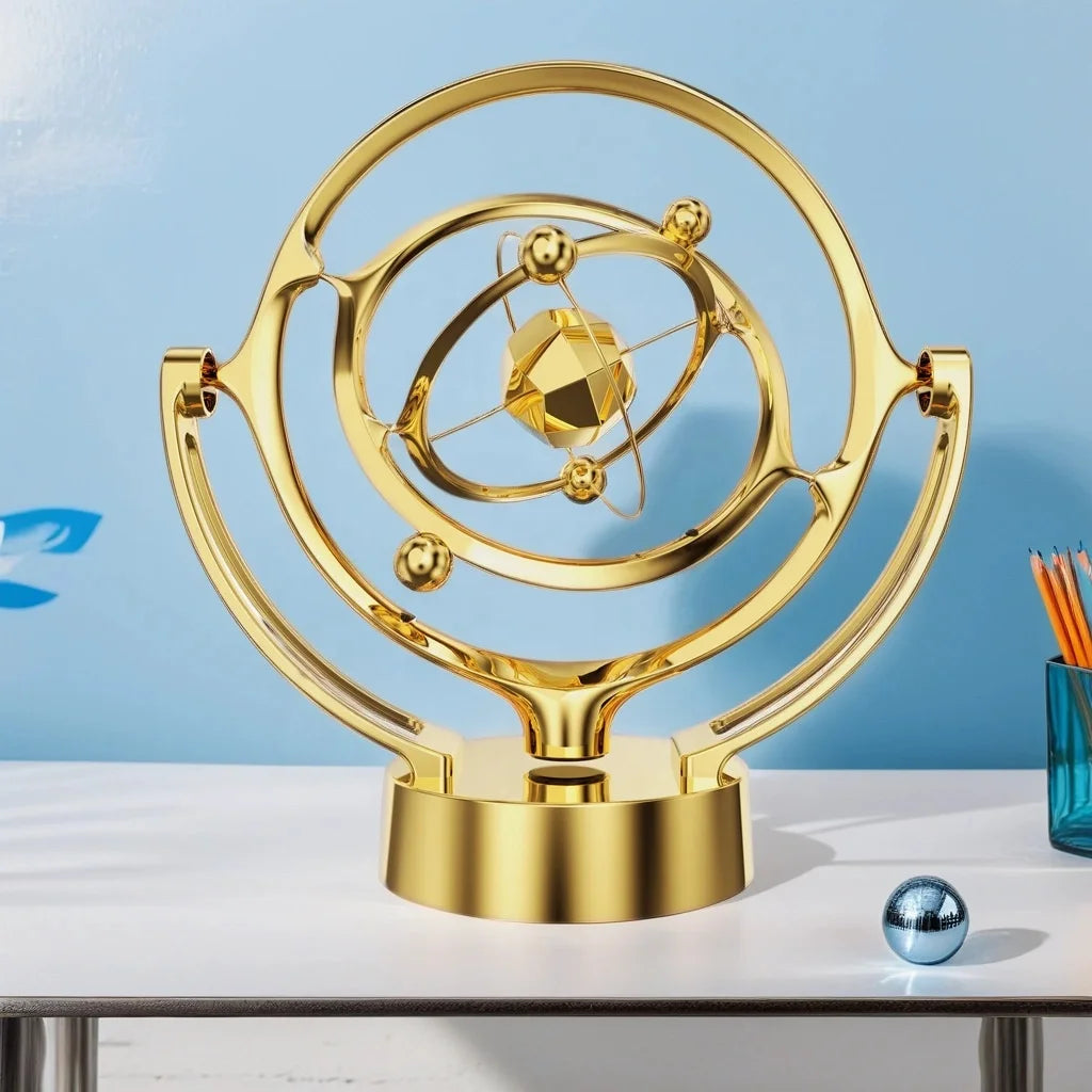 New Desktop Decoration Magnetic Swing Dynamic Art Craft Golden Electronic Perpetual Motion Physics Science Toy Perpetual Moti