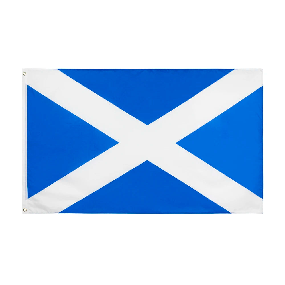 Ready to Ship 100% Polyester 5x8ft 150x240cm Stock Printed Blue White Scottish Scotland Flag