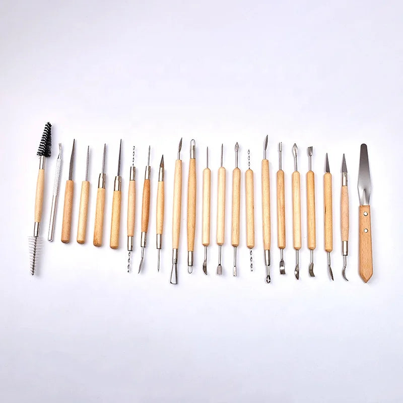 XinyiArt 22 PCS Art Clay Tool Kit 8 Pcs Pottery Sculpting Modeling Clay Tools Set Polymer Clay Tools