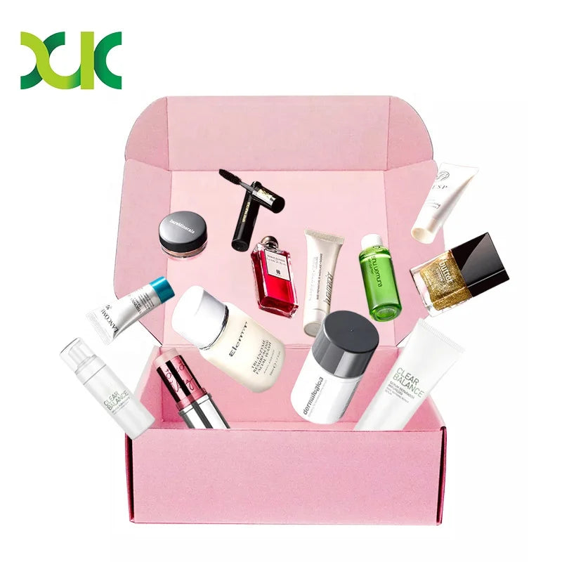 Eco Friendly Custom Logo Pink Cosmetic Skin Care Shipping Boxes 16x12x6 Fashion Make up Lipstick Mailing Paper Box for Packag