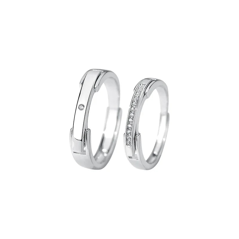 Wedding Gift Luxury Design Zircon Factory Wholesale Mens and Women Wedding Engagement Rings Couple Set 925 Sterling Silver