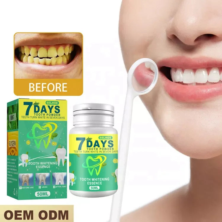 EELHOE Professional 100% Natural Oral Care Remove Tooth Stains Bad Breath  7 Days Teeth Whitening Powder