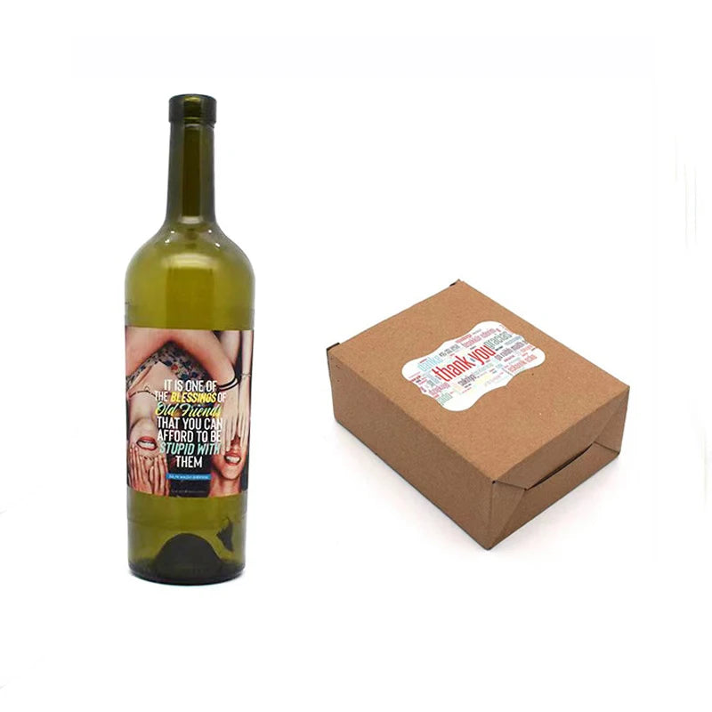 Custom Sublimation Wine Bottle Sticker for Decoration Sublimation Sticker for Gift Box
