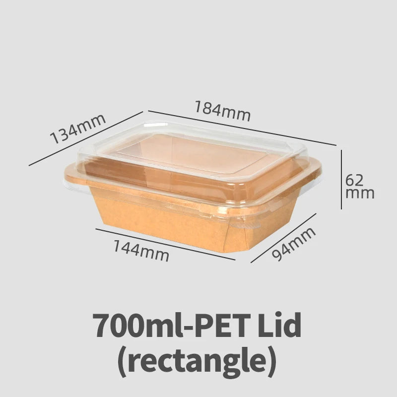 SenAng High Quality Eco Friendly Disposable Rectangle Octagonal Paper Bowls Lid for Cookie Snack Taco Salad Burrito Nacho Pas