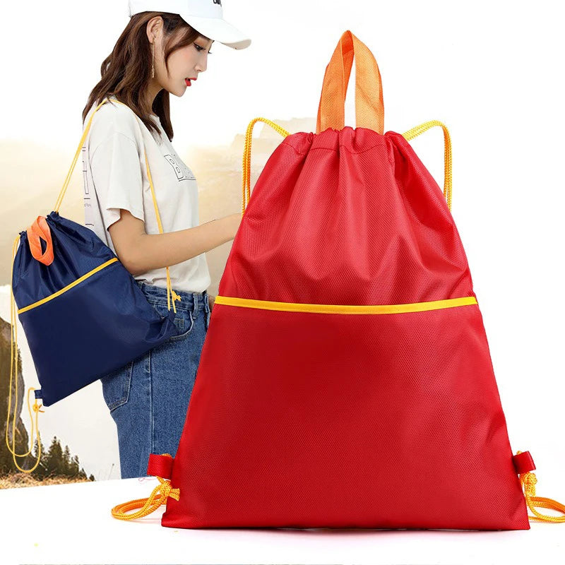 420d Oxford Cloth Sports Fitness Training Bag Large Capacity Travel Storage Drawstring Pocket Backpack with Polyester Lining