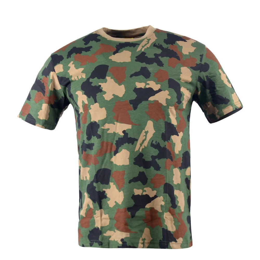 Full Tactical T-Shirt Durable Cotton Customized Color for Unisex Camouflage Design Outdoor Training