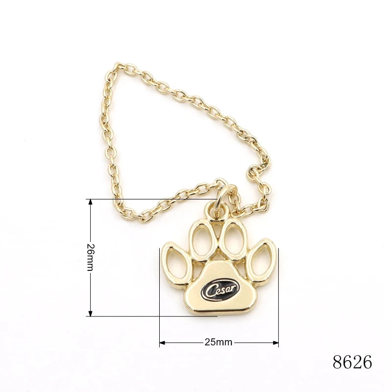 Bag Accessories Metal Key Chain Sets Dog Medal Pendant Metal Logo Charms Tag with Clasp
