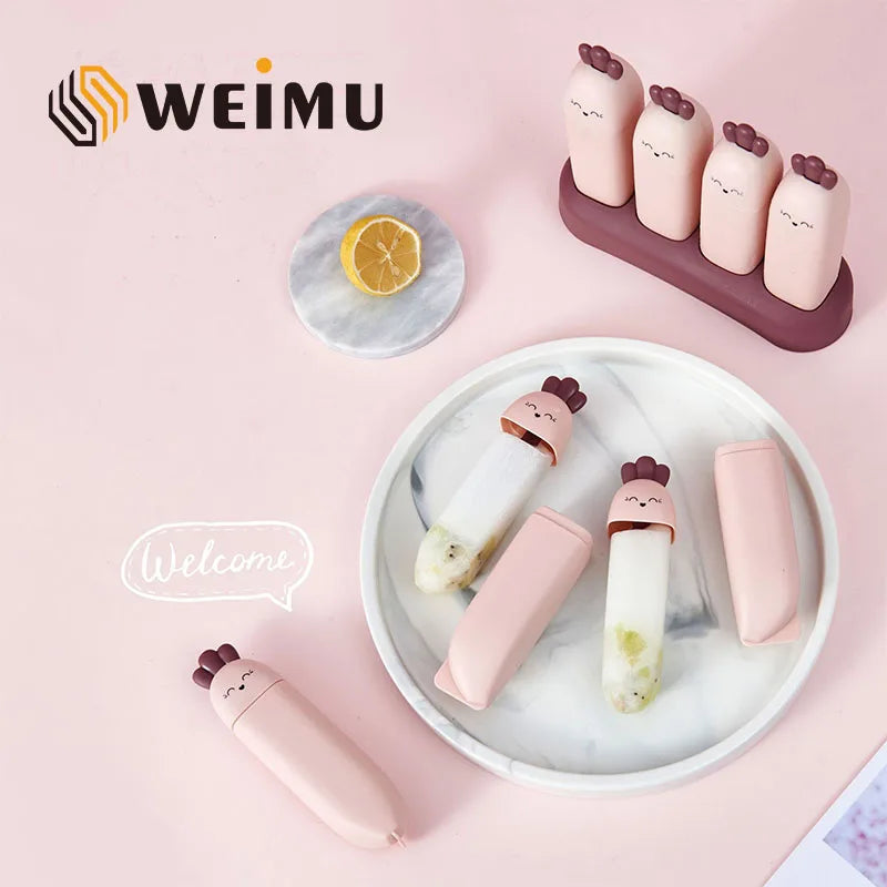 Children's Cute Cartoon Ice Cream Popsicle Mold Sustainable and Stocked Homemade Frozen Popsicle Making Mold