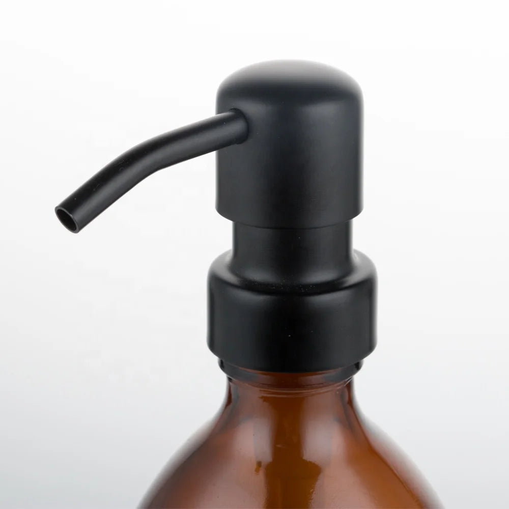 Customized Wide Tube Matt Black Airless Bottle Metal Cosmetic Dispenser Lotion Pump 24/410 for Bottle Manufacturer