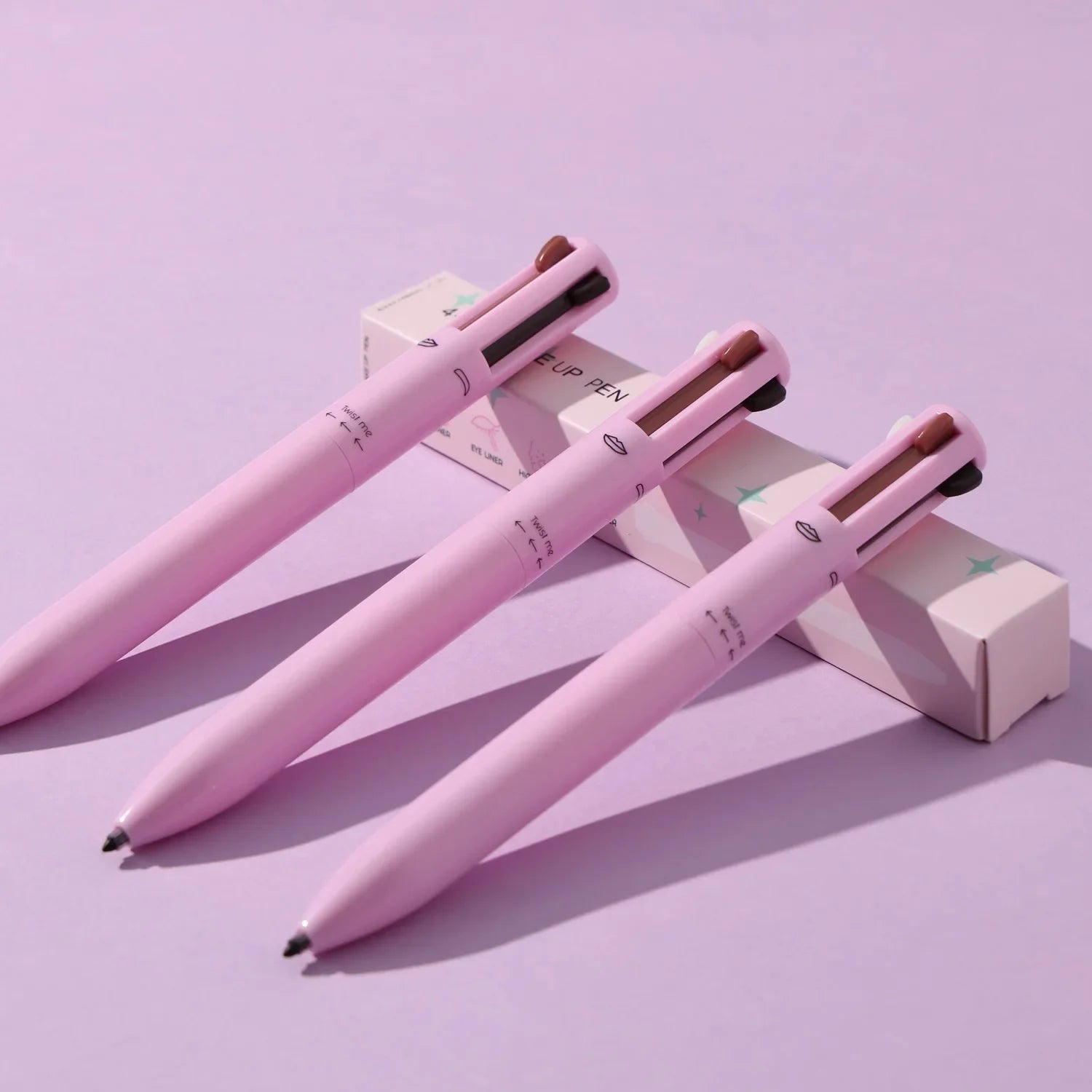 OEM Private Label Multifunctional 4-in-1 Vegan Blush Eyebrow Pencil Eyeliner Lip Liner Highlighter 4 in One Makeup Beauty Pen