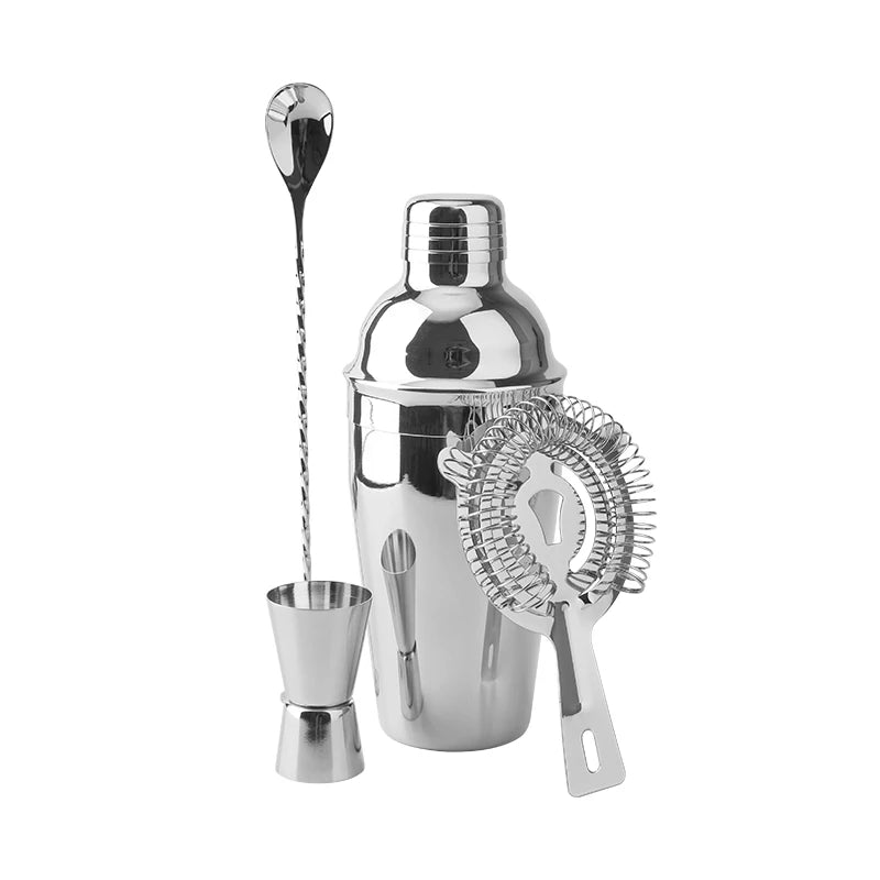 Jafon Eco-Friendly 4-Piece Bartender Bar Tools Cocktail Mixer Kit Set 550ml Stainless Steel Martini Shaker Customized Color L