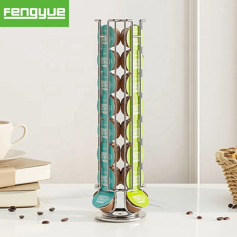 32pcs Dolce Gusto Coffee Pod Storage Rack Carbon Steel Coffee Capsule Iron Organizer Standing Caddy Holder Rack for Kitchen
