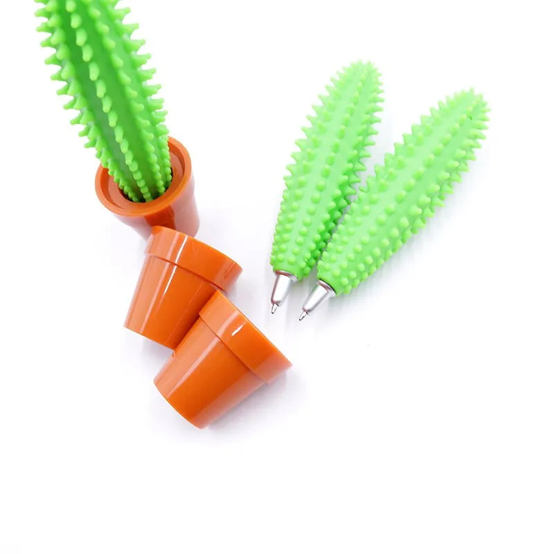 2026 Green Cactus Ballpoint Pen Plant Shaped Bonsai Pen Cute Green Plant Stationery Gift in Stock