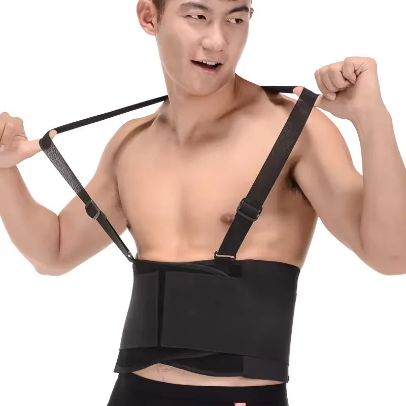 Lumbar Support Relieve Pain Adjustable Work Back Brace Lower Back Brace With Suspenders