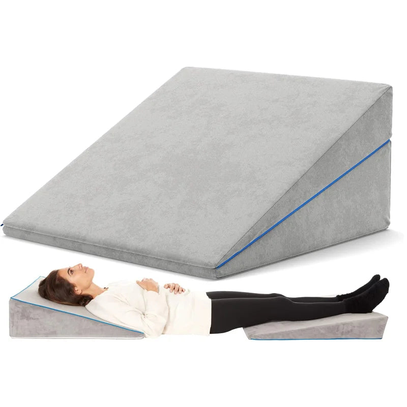 3 in 1 Support  Adjustable to 4.5 7.5 & 12 Inches Memory Foam Headboard Bed Wedge Pillow for Sleeping