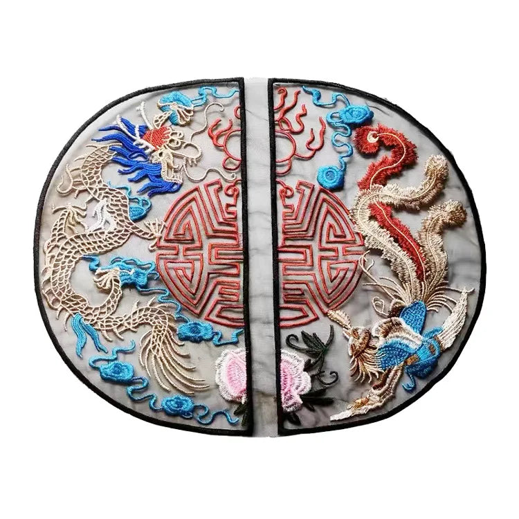 Circular Cloud Patterned Embroidery Fabric With Adhesive Backing Hot Stamping Embroidery Patch Hot Stamping Lace Accessories