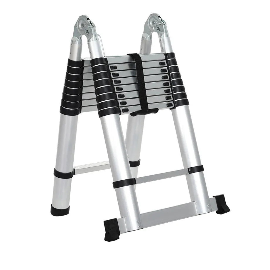 5 M Telescopic Folding Combination Modern Industrial Aluminum Step Ladder Double Sided Design 150kg Load Capacity Small Hinge