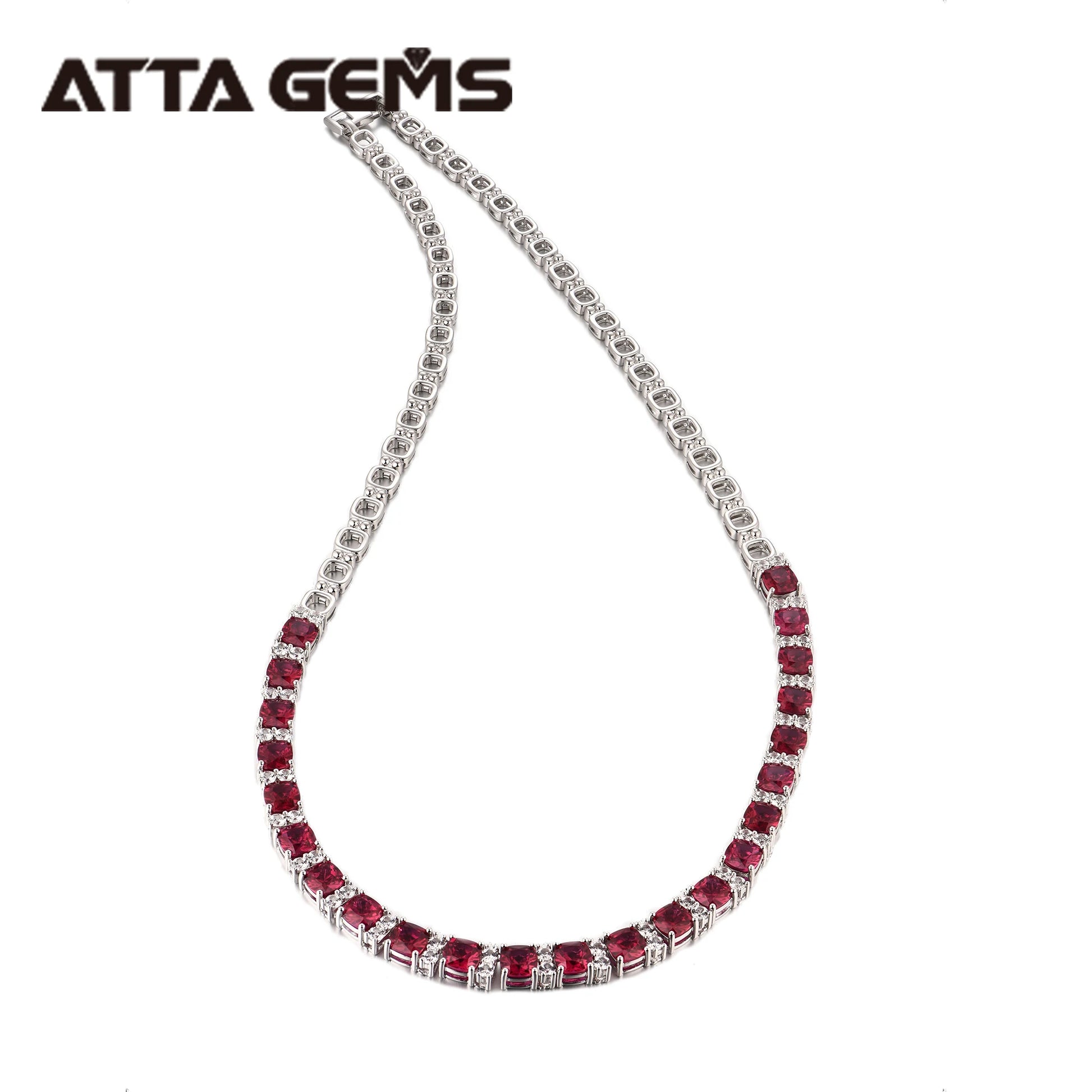 Fine Jewelry Necklaces for 925 Sterling Silver Ruby Hydrothermal Necklace Engagement Gift for Women