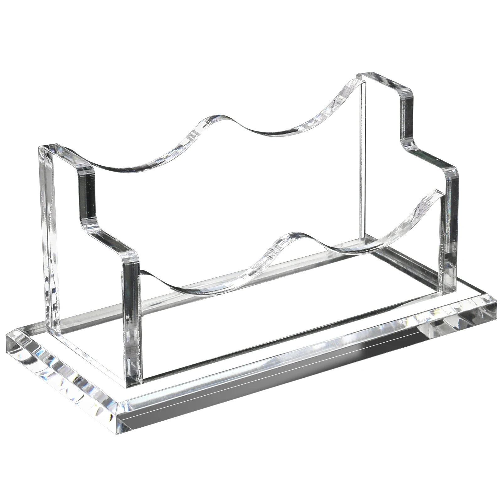 Wholesale Injection Molding Desktop Acrylic Business Card Holder Clear Plastic Stand Desktop Cards Organizer
