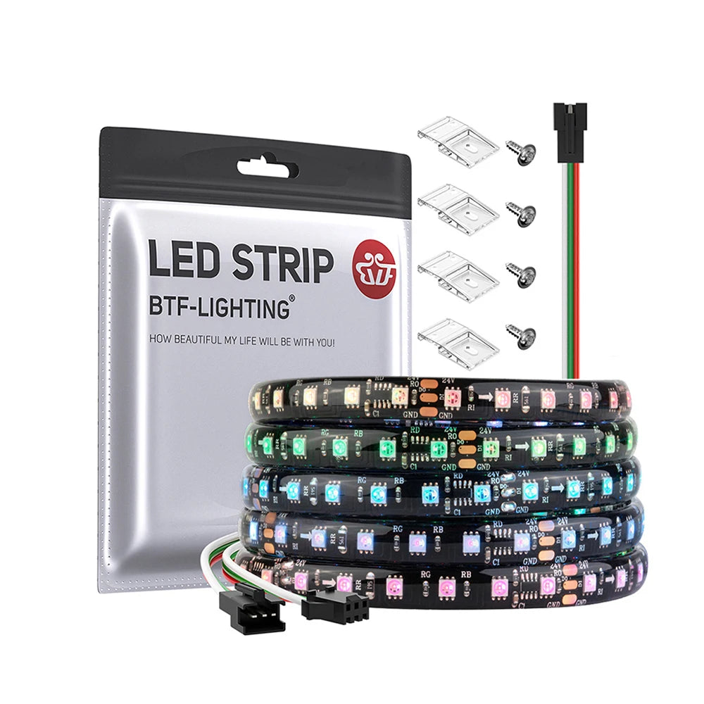 High Brightness Digital 24V 108Leds/m IP20 IP30 IP65 Dream Colour 2835 Smd Addressable Ws2811 Pixel Led Strip