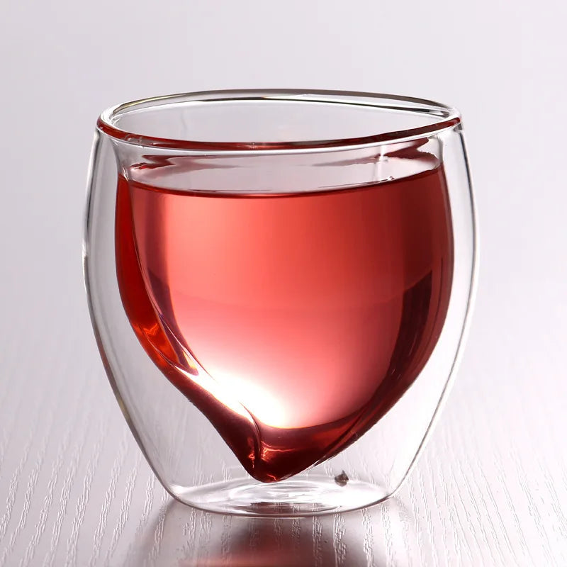 6oz 180ml Double-Wall Borosilicate Glass Mug Creative Design Fruit Shaped Handmade Cup for Coffee and Drinks