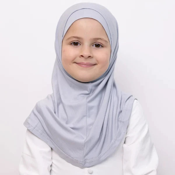 Premium Hijab Set Girls Kids Two Pieces Instant Cotton Jersey Amira Hijabs Undercap Muslim 10 to 18 Years
