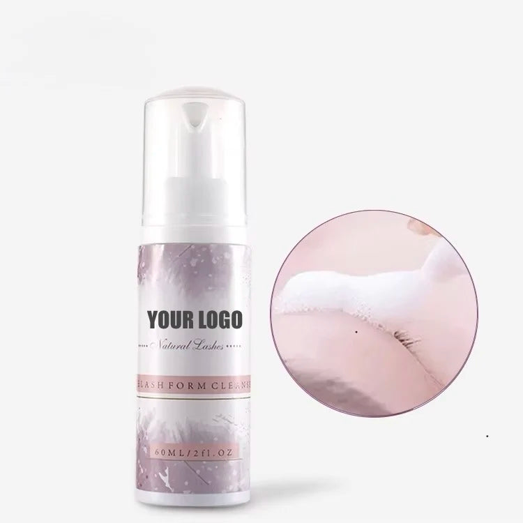 OEM Pink Bottle Shampoo Kits Oil-Free Private Label Lash Cleanser Foam & CC Curl Lash Shampoo for Eyelash Extensions