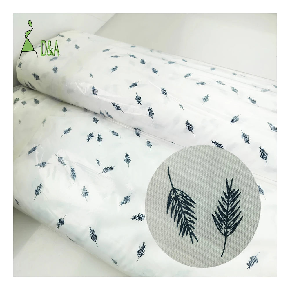 Simple Leaves Printed 100% Cotton Poplin Fabric Lightweight for Boys Garments Crafts Bags Shirts Covers Toys