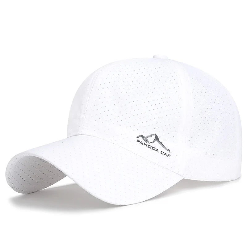 Custom Laser Cut Hole Perforated Quick Dry Breathable and Waterproof 5-Panel Golf Caps with Patch Logo Sporty Formal Style