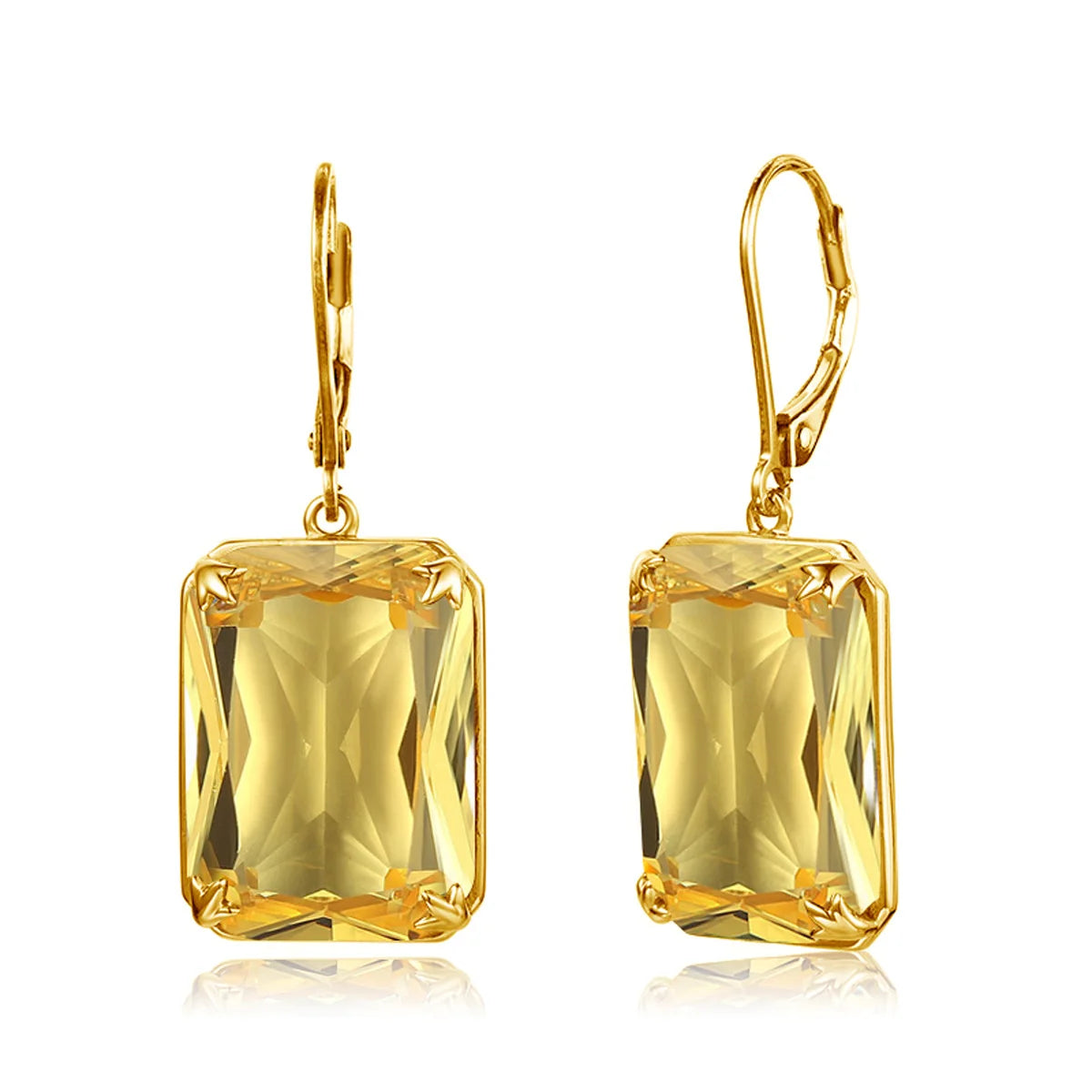 Famous Brand Designer Jewelry Wholesale Party Gift Citrine Birthstone 925 Silver 18K Gold Earrings Gold Women