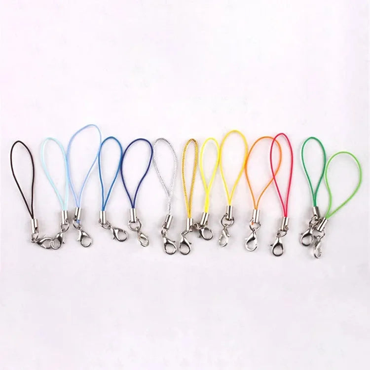 Mobile Phone Lanyard Double Loop Mobile Phone Lanyard Key Ring Polyester Wire Metal Ring