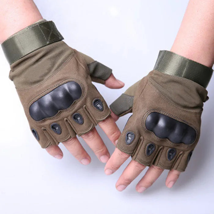 Outdoor Sports Protective Fingerless Half Finger Motorcycle Tactical Gloves Unisex Polyester for Cycling