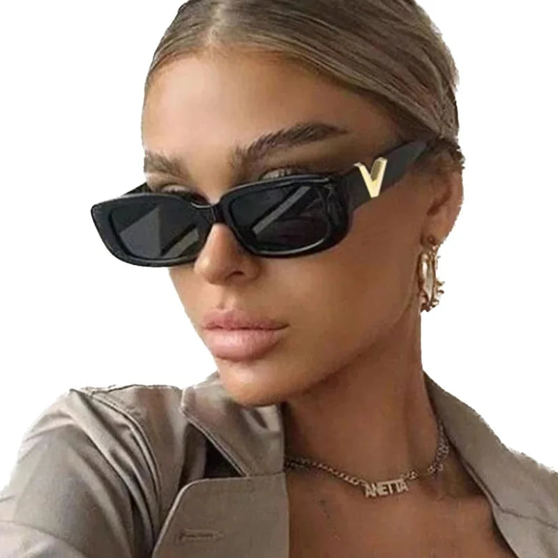 Fashion Cat Eye Sunglasses Women Luxury PC Lenses UV400 Protection Classic Rectangle Driving Shade